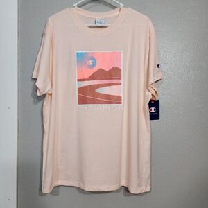 Champion T Shirt Women's Size Large Pale‎ Blush Short Sleeve